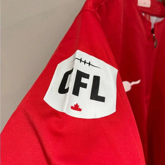Calgary Stampeders TEAM ISSUED CFL Football Warm Up Performance Pullover - Picture 4 of 10